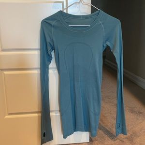 Teal lululemon swiftly tech long sleeve
